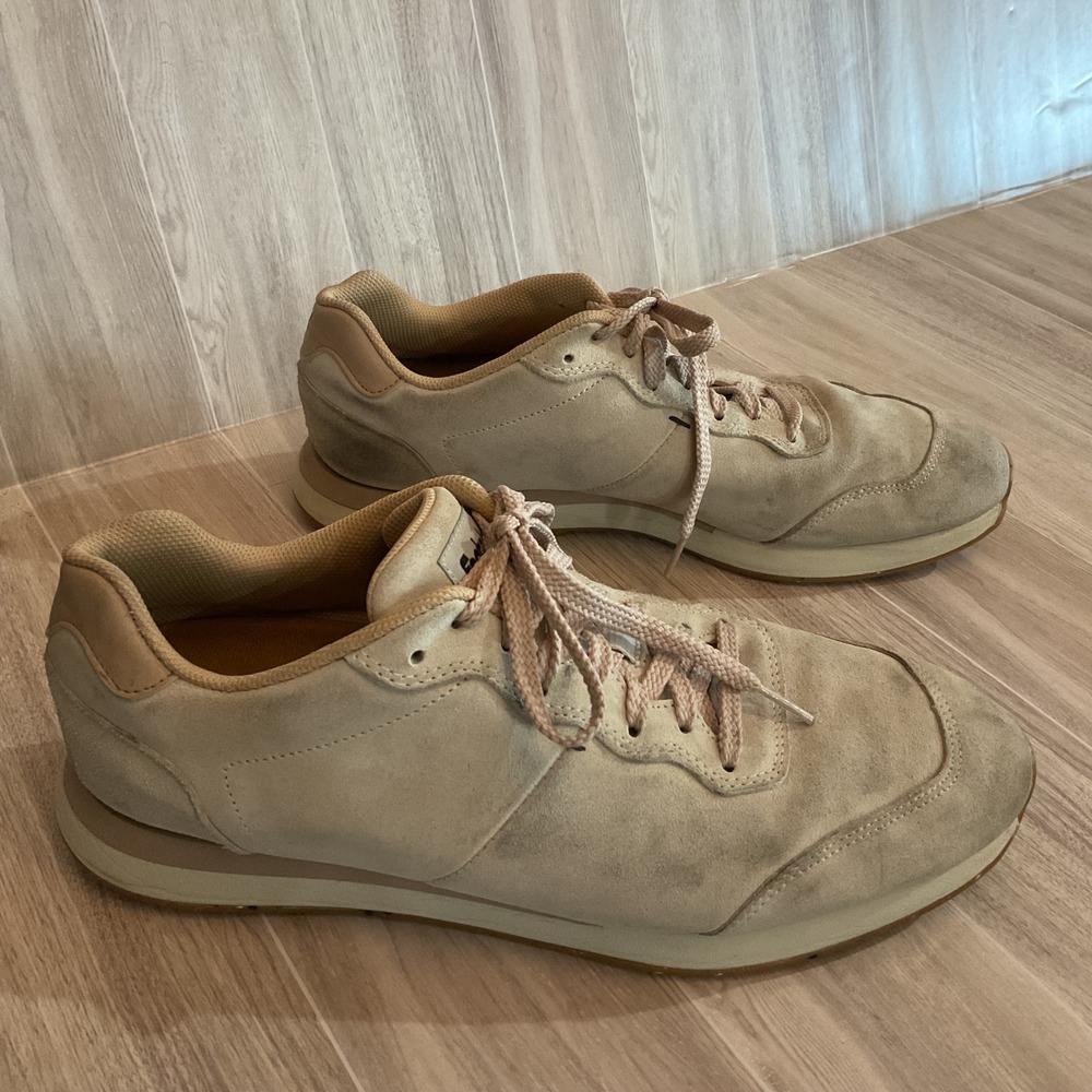 FootJoy Stratos Golf Shoes‎ Mens 10.5 M Beige Good Suede Spikeless 54291